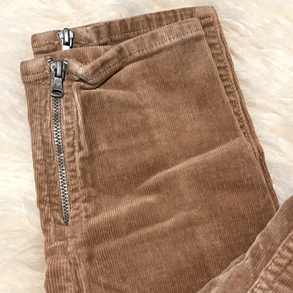 PAIGE Corduroy Rust Brown Ankle Zip Jeans - Picture 4 of 6